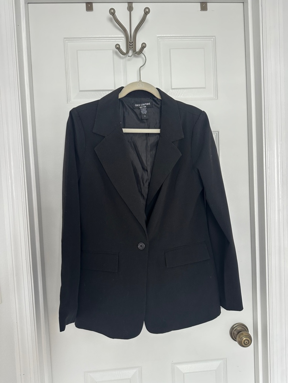 Black Tailored One-Button Blazer